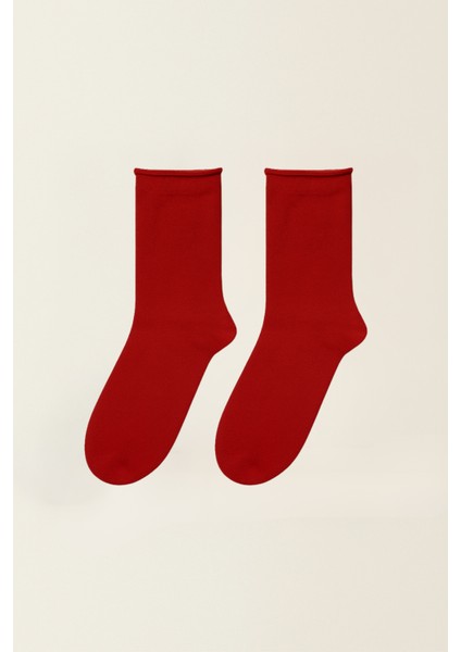 Kadın Harold Bambu Lastiksiz Soket Çorap Bordo