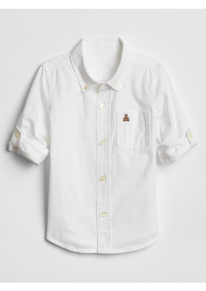 Erkek Bebek Beyaz Convertible Oxford Gömlek