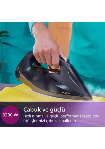 DST7510/80 7500 Serisi Buharlı Ütü, 3200 W, 55 g/dk Sürekli Buhar, SteamGlide Elite, 260 g Şok Buhar, modelleri