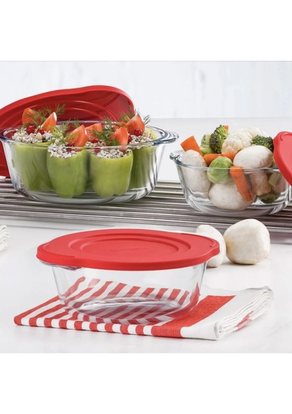 Kapaklı Borcam - Şeffaf / Kırmızı - 2,2 lt fiyatları