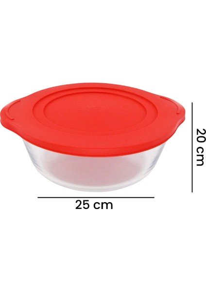 Kapaklı Borcam - Şeffaf / Kırmızı - 2,2 lt fırsatları