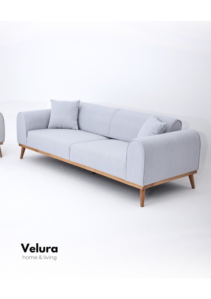 Valo Sırt Mekanizmalı 3 Adet Üçlü Kanepe & 3'lü Koltuk (3+3+3) - Açık Krem fiyatları