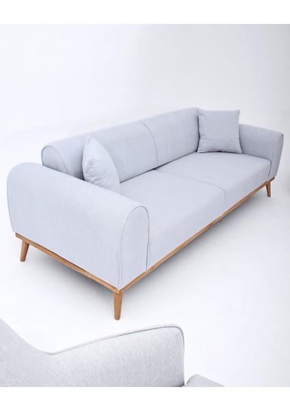 Valo Sırt Mekanizmalı 3 Adet Üçlü Kanepe & 3'lü Koltuk (3+3+3) - Açık Krem