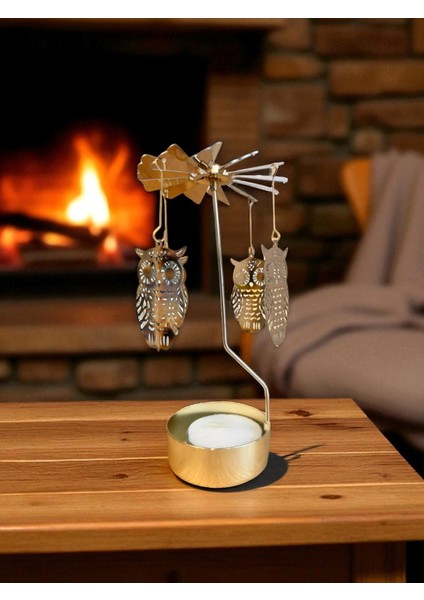 Isı ile Dönen Baykuş Mumluk – Bilgelik Sembolü, Şık Dekor fiyatları