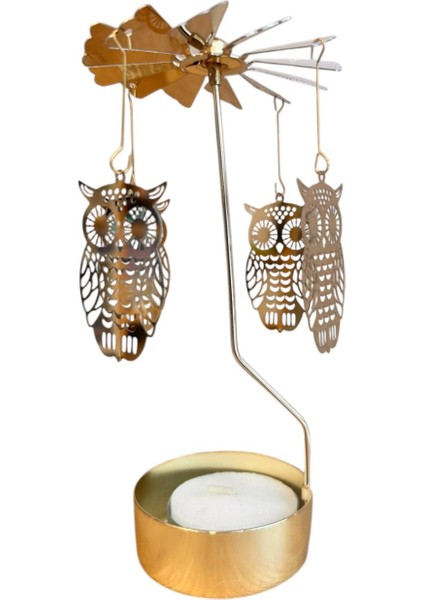 Isı ile Dönen Baykuş Mumluk – Bilgelik Sembolü, Şık Dekor modelleri