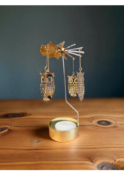 Isı ile Dönen Baykuş Mumluk – Bilgelik Sembolü, Şık Dekor fırsatları