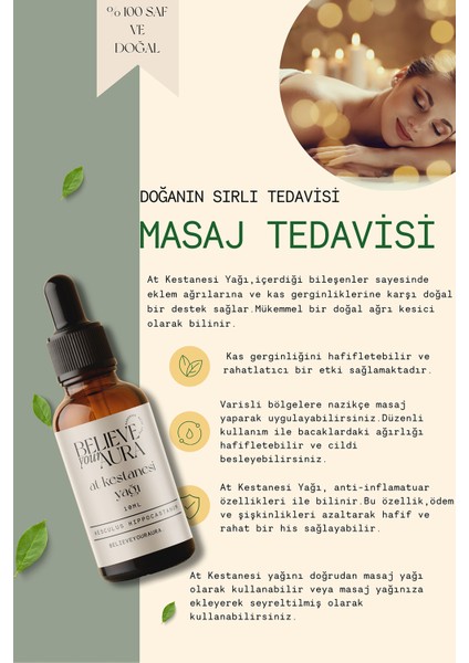 At Kestanesi Yağı - %100 Saf ve Doğal Cilt ve Saç Bakım Yağı - Horse Chestnut Oil - 10 ml fırsatları