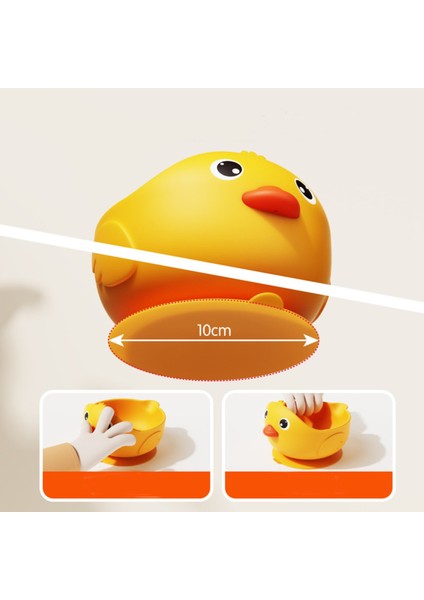 Sarı Renk Civciv Figürlü Premium Güvenli Bebek Çocuk Vakumlu Silikon Beslenme Mama Seti, (9+ Ay) modelleri