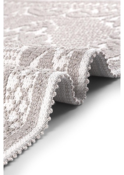 Raya Damask Doğal Pamuklu 2'li Banyo Paspas Seti 60X100 50X60 cm Taş fırsatları