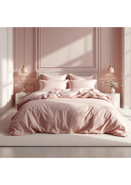 Soho 200 Tc Pamuk Perkal King Size Nevresim Seti Pembe