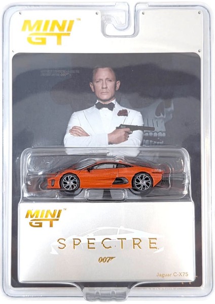 Mini Gt 1:64 Jaguar C-X75 – James Bond 007 Spectre (Turuncu) – Model Araç