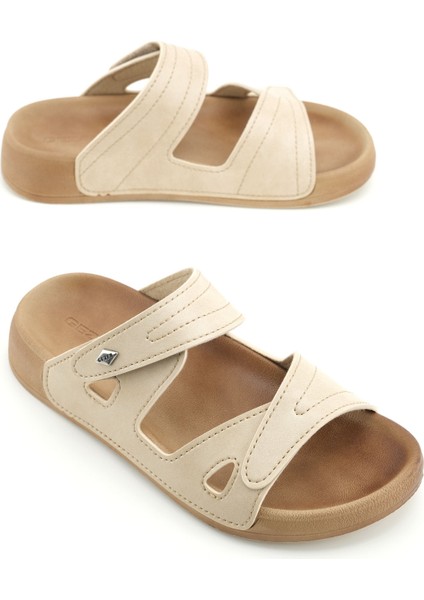 Kadın Yazlık Suni Deri Cırt Cırtlı Ayarlanabilir Rahat Taban Günlük Terlik