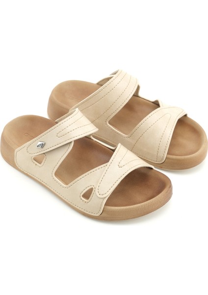 Kadın Yazlık Suni Deri Cırt Cırtlı Ayarlanabilir Rahat Taban Günlük Terlik modelleri