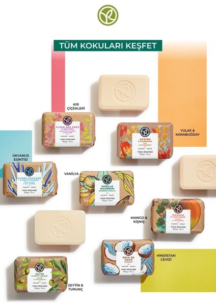 Bourbon Vanilya Katı Sabun 80 g – Doğal İçerikli, Cildi Kurutmayan ve Nazikçe Temizleyen