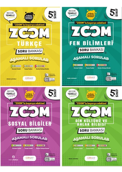 5. Sınıf Zoom Serisi Türkçe Fen Bilimleri Sosyal Bilgiler Din Kültürü ve Ahlak Bilgisi Soru Bankası Seti 2026 Güncel Basım