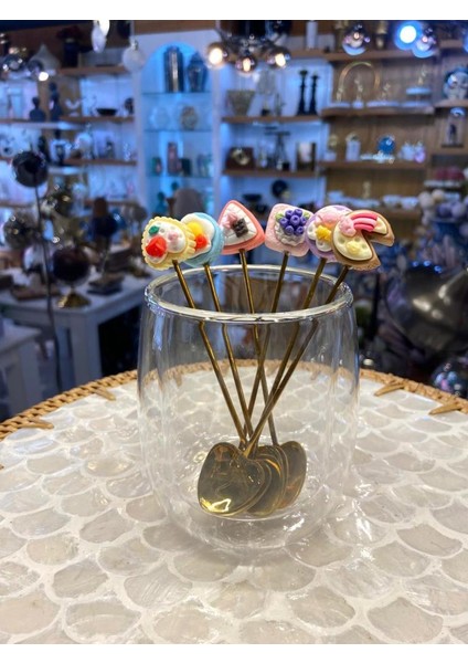 Altın Kek Desen 6'lı Kahve/çay Kaşık