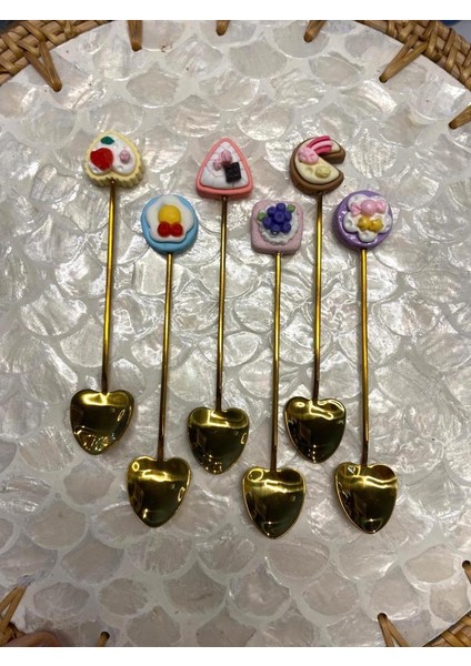 Altın Kek Desen 6'lı Kahve/çay Kaşık fiyatları