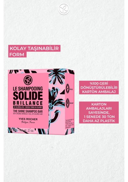 Parlaklık Veren Katı Şampuan - Cansız Saçlar / Brillance - SLS,SLES içermez,Tuzsuz, Vegan -60gr