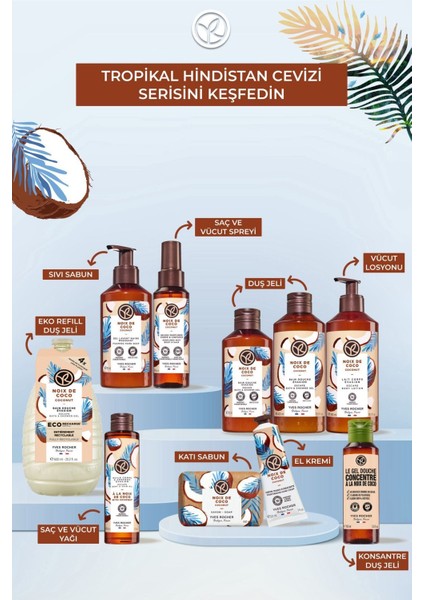Duş Jeli - Nemlendirici Tropikal Hindistan Cevizi -SLS,SLES İçermez,Vegan-400ml