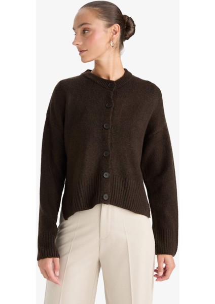 Regular Fit Bisiklet Yaka Düğmeli Triko Hırka F3031AX25WN modelleri