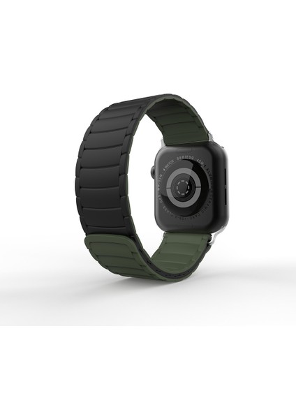 - ​​​Apple Watch 42mm - Kordon Silikon Kordon Strap Kayış - KRD-122 - Kahverengi-Krem - T34205 indirimleri