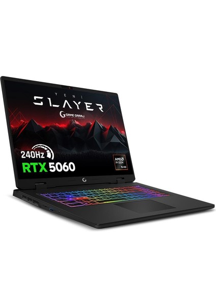 Slayer R9M XL-5060 C6 Amd Ryzen 9 8940HX 32GB Ram 1tb SSD RTX5060 17" Qhd+ 240Hz IPS Freedos Oyuncu Laptop modelleri