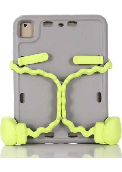 - Apple iPad 9.7 2017 (5.Nesil) - Tablet Kılıfı Çocuklar için Eva Boxer Tablet Silikon Kılıf - Gri - T16098