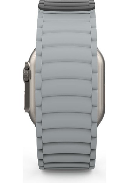 - ​​​Apple Watch Ultra 49mm - Kordon Silikon Kordon Strap Kayış - KRD-122 - Siyah-Yeşil - T34208