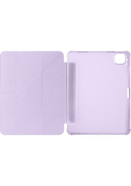 - Apple iPad Air 11 2024 - Tablet Kılıfı Kalem Bölmeli Korumalı Standlı Tri Folding Kılıf - Rose Gold - T32122