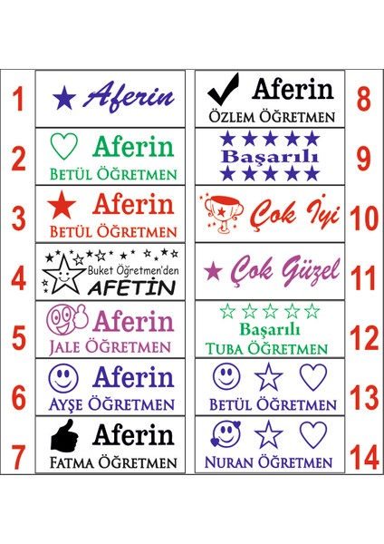 Aferin Kaşesi modelleri