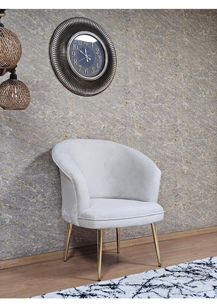 Tekli Teddy Gold Kaplama Sivriltme Ayak Çay Seti Koltuk Tekli Berjer , Balkon, Salon, Ofis Krem Renk 40,5 Boyut/ebat modelleri