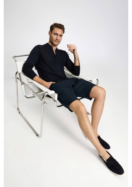 Ajur Örgü Detaylı Ipek Karışım Lacivert Triko Gömlek fiyatları