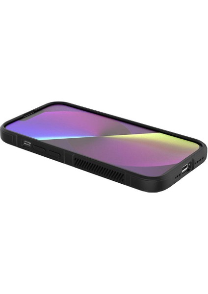 - Apple iPhone 14 - Kılıf Esnek TPU Oyuklu Arka Yüzey Tasarımlı Etnik Silikon Kapak - Siyah - T32583