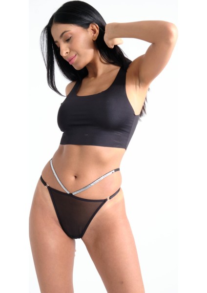 Bel Kısmı Taşlı Ayarlanabilir Askı Kadın Iç Giyim