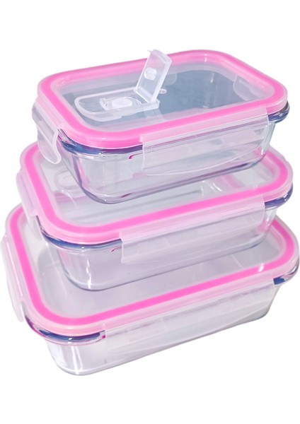 Borcam Kilitli Vakum Kapaklı 3’lü Saklama Kabı Seti Fırın ve Mikrodalgaya Uygun fırsatları