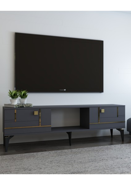Maderadd Tv Sehpası Antrasit-Altın fiyatları