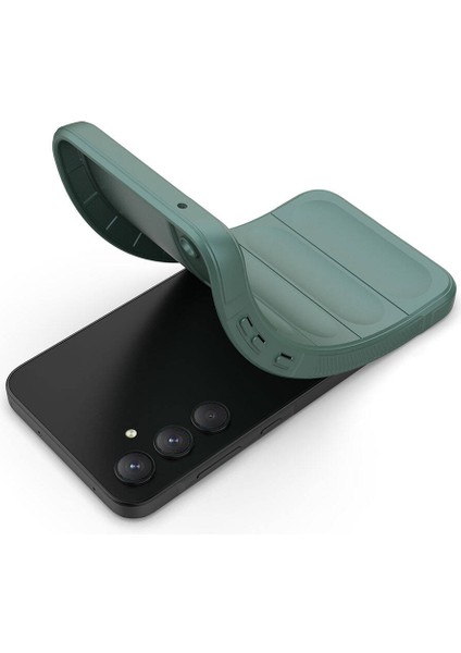 - Samsung Galaxy A35 - Kılıf Esnek TPU Oyuklu Arka Yüzey Tasarımlı Etnik Silikon Kapak - Koyu Yeşil - T32594 indirimleri