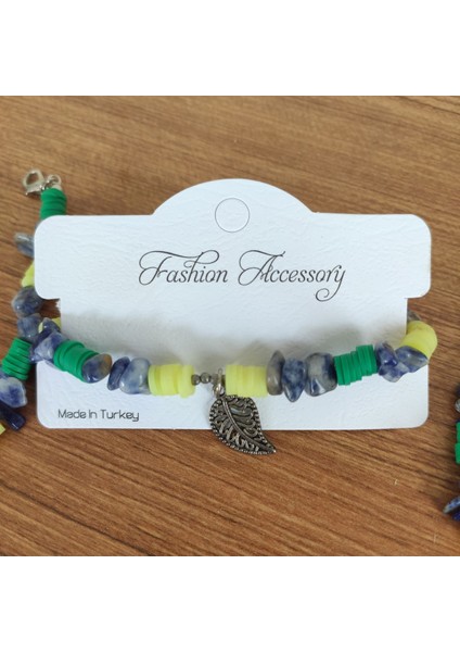 Doğal Sodalit Taşı & Heishi Boncuklu Bohem Yazlık Bileklik - 12591 modelleri
