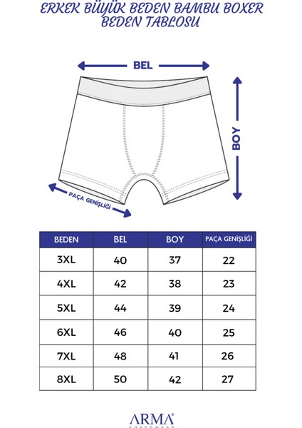 Erkek Bambu Büyük Beden Boxer Lacivert 10'lu Paket indirimleri