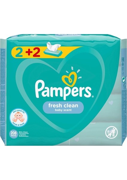 Prima Pampers Baby Yenidoğan Fresh Clean Islak Havlu 52X4 Adet (208 Yaprak)