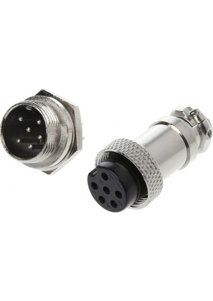 M16 6 Pin Konnektör Erkek+Dişi
