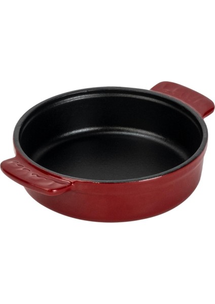 Döküm Yuvarlak Güveç Kabı Döküm Demir Yekpare Çift Kulplu ÇAP(Ø)14CM.-BORDO fiyatları