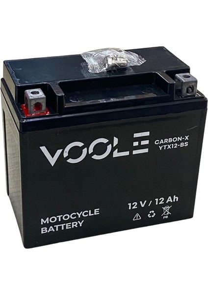 12V 12 Ah Motosiklet Aküsü Carbon-X (152*88*131 Mm) (YTX12-BS)