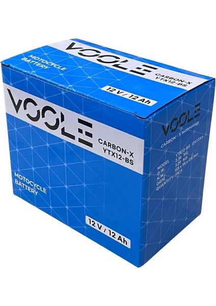 12V 12 Ah Motosiklet Aküsü Carbon-X (152*88*131 Mm) (YTX12-BS) fiyatları