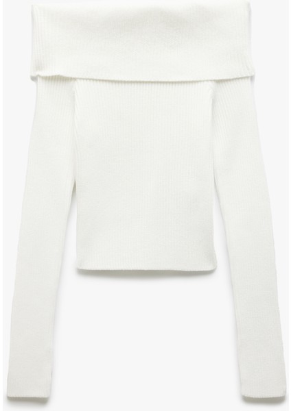 Omzu Açık Triko Dar Kesim Kazak modelleri