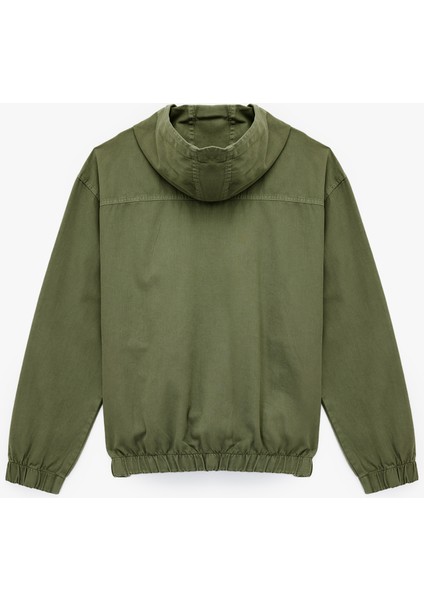 Pamuklu Cepli Uzun Kollu Fermuarlı Oversize Kapşonlu Jean Ceket fiyatları