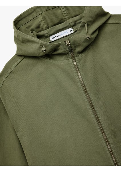 Pamuklu Cepli Uzun Kollu Fermuarlı Oversize Kapşonlu Jean Ceket modelleri