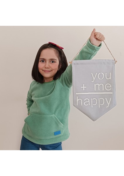 Çocuk Odası Dekorasyonu Için Flama Banner _ You + Me = Happy