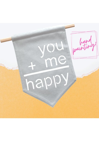 Çocuk Odası Dekorasyonu Için Flama Banner _ You + Me = Happy fiyatları