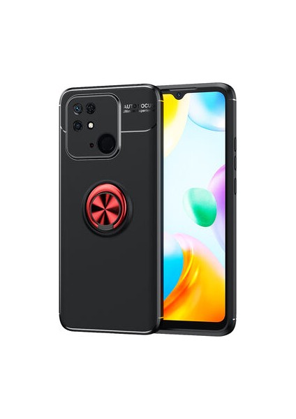 Poco C40 Kılıf Yüzüğü Stant ve Araç Tutucu Olabilen Şık Esnek Premium Silikon Kapak Ryc/ravel